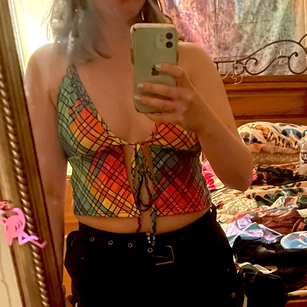 DollsKill Multicolor Sleeveless Crop Top